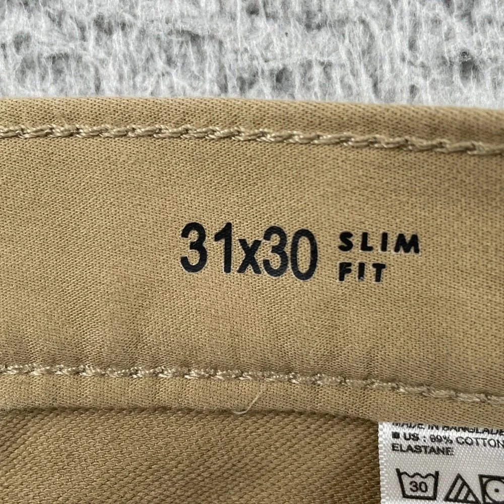 Banana Republic Travel Jean Mens 31x30 Tan Khaki Slim Fit Stretch Denim Pants